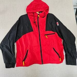 Vintage 90s Marlboro Adventure Team Windbreaker Jacket Mens L Red Black Full Zip